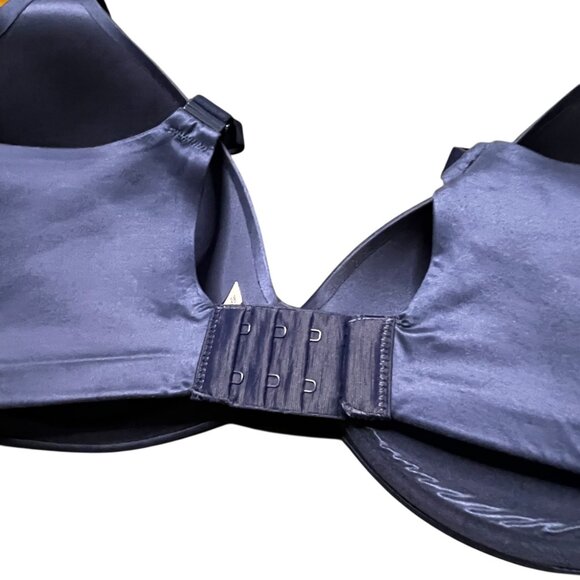 Victorias Secret Bra Lined Semi Demi Bra size 38DD Dark Blue Wireless - Picture 4 of 7